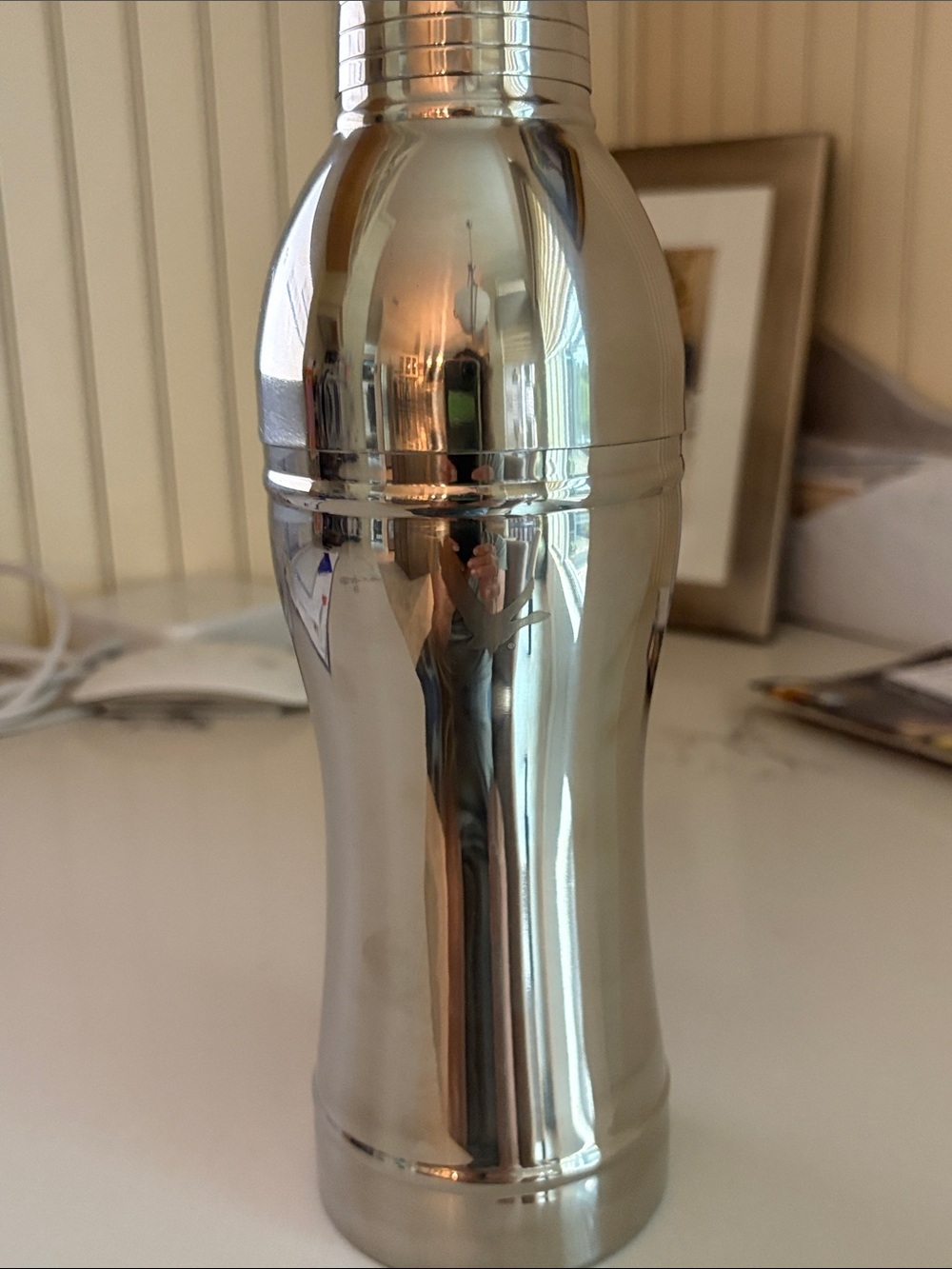 Grey Goose Etched cocktail shaker, new.